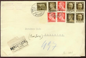 Italia 1942, Segunda Guerra Mundial Ocupación de Croacia Cubierta Registrada de Bencovazzo/Benkovac - Imagen 1 de 2