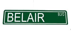Cartel de calle de metal personalizado Belair Blvd 6""x24"" coche Chevrolet Man Cave 42008 - Imagen 1 de 1