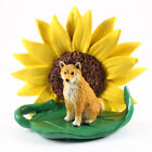 Shiba Inu Sunflower Figurine
