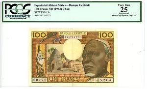 Equatorial African States ... P-3a ... 100 Francs ... ND (1963) ... *VF* PCGS 25 - Picture 1 of 2