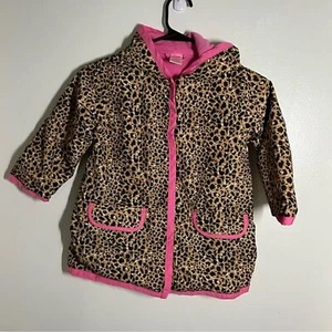 Gymboree kids Girls Leopard Print Hooded Cat Ear Rain Jacket size 4 - Picture 1 of 4