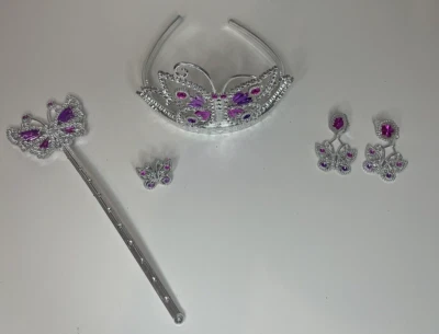 Varinha, tiara, anel e brincos de princesa borboleta - Imagem 1 de 4