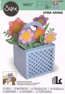 Stanzschablone "pop up Blumenbox", bis 7x7x12cm, 12-tlg. - Bild 1 von 4