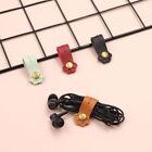 Wrap Earphone Cord Winder PU Leather Headphone Wire Ties Cable Winder