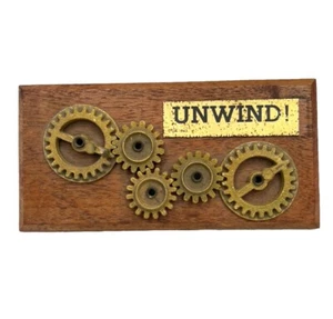 Unique Vintage Unwind Hanging Wall Art Plaque Metal & Wood 1960’s Bar Man Cave - Picture 1 of 4