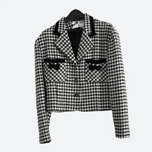 Together houndstooth wool blend blazer jacket size 10 with bow details - Picture 1 of 9