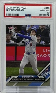 Shohei Ohtani PSA 10 - 2024 Topps Now ‘Longest HR Of 2024’ - Dodger Blue - MVP - Picture 1 of 8