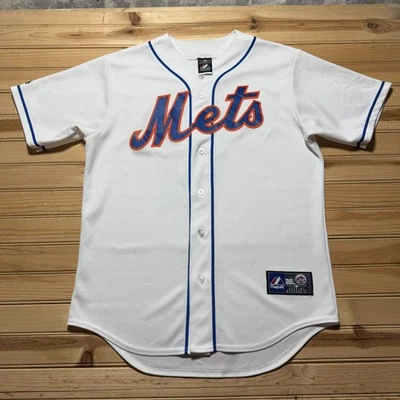 Vintage 90s Y2K New York Mets Home White MLB Baseball Jersey USA - Size Medium - Image 1 of 4