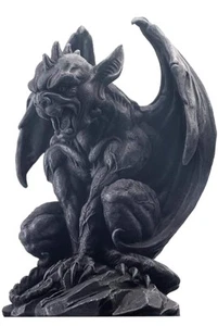 Winged Gargoyle Statue Indoor Outdoor Home Decor Sitting Guardian Sculpture Hall - Picture 1 of 6