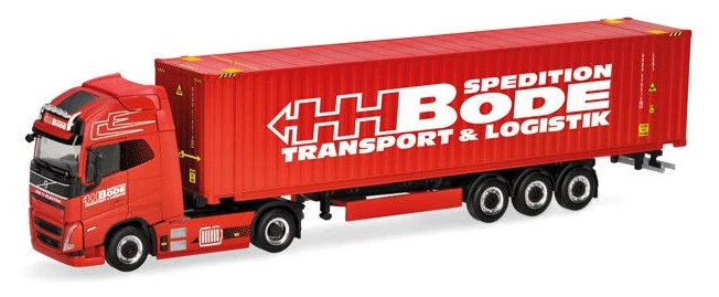 HERPA, VOLVO FH GL XL Electric 4x2 avec porte container 40 pieds 3 essieux HH... - Photo 1/1