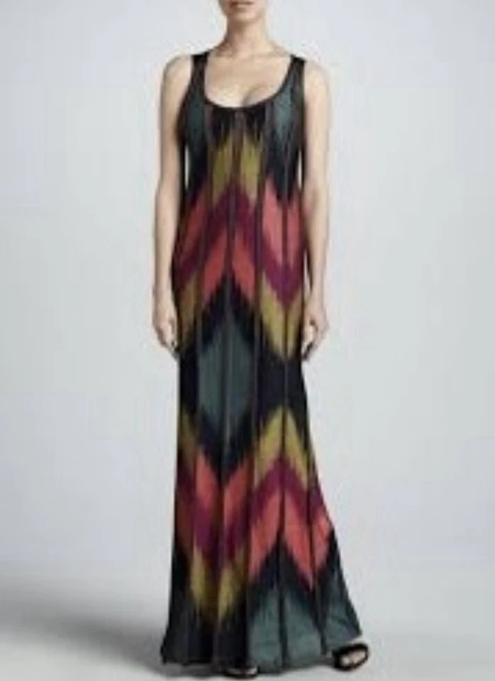 Vestido largo Missoni para mujer talla 46 multicolor maxi metálico espalda abierta 10 Foto 1 de 4