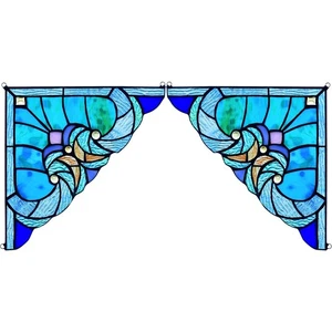 1 Pair Stained Glass Window Door Corner Tiffany Glass Material Handicrafts Ha... - Picture 1 of 7