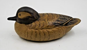 RARO HERMOSO POOLE CERÁMICA GRES MARRÓN VERDE AZULADO PATO BARBARA LINLEY ADAMS - Imagen 1 de 3