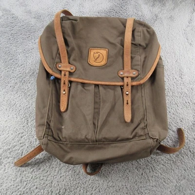 Fjallraven Rucksack No 21 Medium G-1000 Brown Backpack Leather Straps Canvas - Image 1 of 4
