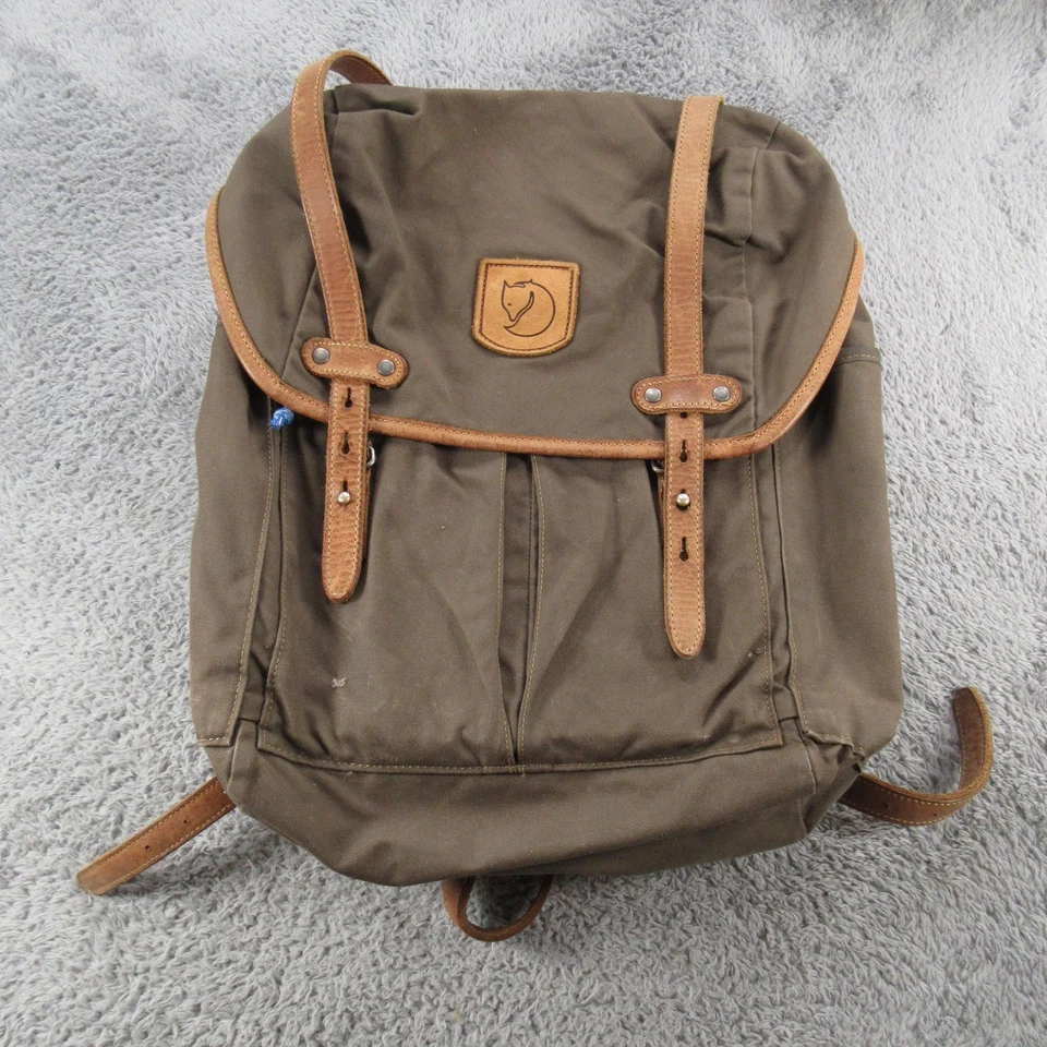 Mochila Fjallraven Nº 21 Mediana G-1000 Marrón Mochila Cuero Correas Lona Foto 1 de 4