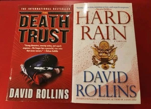 Lot Of 2 David Rollins Paperbacks Death Trust & Hard Rain - Picture 1 of 2