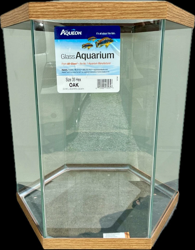 Aqueon ROBLE Hexagonal Vidrio Acuario Pecera 35 Galones - Recogida Local en PR Solo Foto 1 de 1