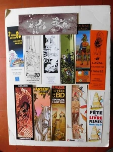 Lot de 12 marque-page. UDERZO / DANY / P'TITLUC / PELLERIN / LOISEL / WALTHERY - Imagen 1 de 1