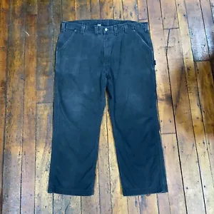 Carhartt Canvas Carpenter Pants Men’s 44x32 Black - Picture 1 of 5