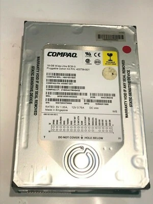 COMPAQ HB01831B95  18GB  SCSI 3 HARD DRIVE 400867-001   WDE18300-6029A5   aa5ga2 - Image 1 of 2
