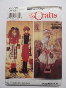 "22" Dowel Dolls in 3 Styles" ©1993 Simplicity Crafts Cotton Way Pattern 8588 - Picture 1 of 2