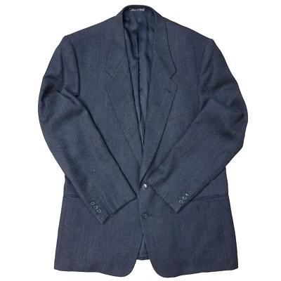 Blazer masculino Giorgio Armani texturizado feito na Itália 33 preto 2 botões 100% lã - Imagem 1 de 4