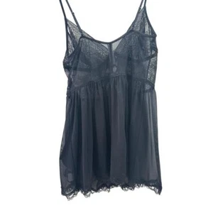 Neu mit Etikett Adore Me Damen-Dessous Größe Large schwarz Babydoll Spitze durchsichtig Spaghetti - Bild 1 von 11