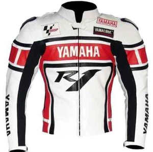 Custom Made YAMAHA Motorbike real Cowhide Leather Motorcycle Racing Jacket - Picture 1 of 4