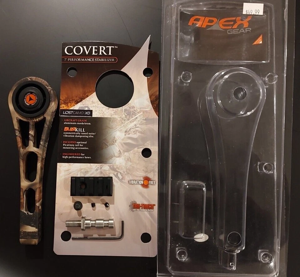 APEX Covert Bow Stabilizer 7.1" 6oz. Vibration Free! Tactical Picatinny Rail - Image 1 of 4