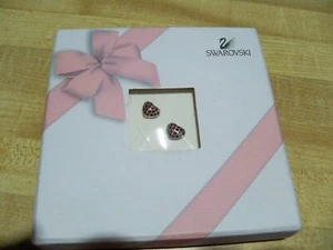 New Swarovski Crystal Silverstone Red Heart Stud Earrings 1/2" with Gift Box - Picture 1 of 4