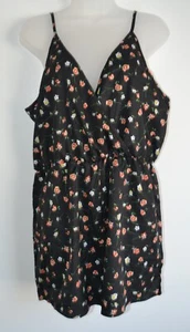 Mono, negro 2 flores, correas de espagueti, XL, totalmente nuevo - Imagen 1 de 10