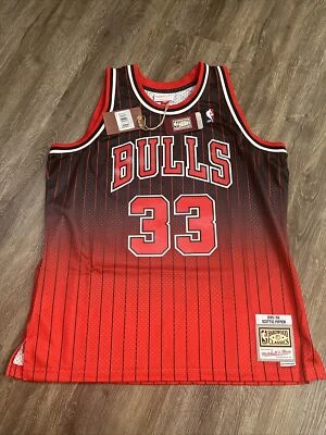 Camiseta deportiva roja Mitchell & Ness para hombre Chicago Bulls Pippen Fadeaway talla XL Foto 1 de 4