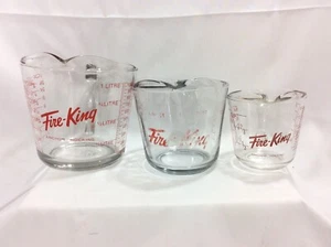 Vintage Fire King Measuring Cups Lot Of 3 Anchor Hocking - Picture 1 of 9