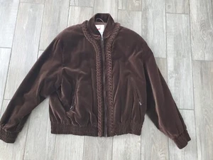 Chaqueta bomber vintage de terciopelo marrón Mondi talla 44. Usado en excelente estado - Imagen 1 de 6