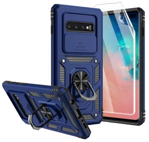 Samsung Galaxy S10 Plus Case Military-Grade Ring Holder Kickstand Cover Blue - Picture 1 of 6