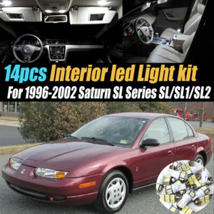 14Pc Super White Car Interior LED Light Bulb Kit for 1996-2002 Saturn SL Series - Picture 1 of 9