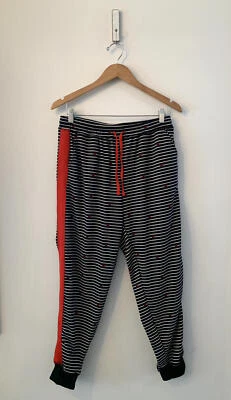 Womens LuLaRoe Jax Joggers Pants Black White Red Hearts Size Large - Image 1 of 4