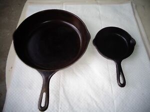 Griswold Cast Iron Fry Pan Skillet Cooking Small Camping Gas Fire Large Frying M