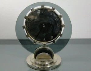 Tischuhr Art Deco Glas Metall um 1925 außergewöhnliches Design Höhe ca. 30 cm - Bild 1 von 10