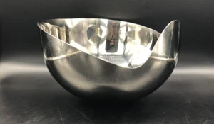 Vintage Mid Century Modern Style Edelstahl Schale, dekoratives Herzstück - Bild 1 von 8