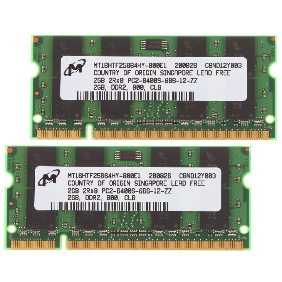 4GB 2x 2GB HP EliteBook 2530p 2730p 6930p 8530p 8530w 8730w DDR2 SODIMM Memory - Image 1 of 4