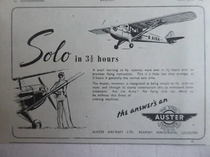 5/1947 PUB AUSTER STEEL AEROPLANE AIRCRAFT AVION TRAINER AUTOCRAT ORIGINAL AD - Picture 1 of 2