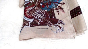 Liz Claiborne 100 % Seide Reitsport Druck Schal 35 x 36" Rolle Hm WT NFLAWS - Bild 1 von 6