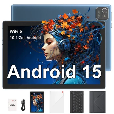 XGODY N01 Android 15 Tablet 10.1 inch 8GB RAM+64GB ROM 6000mah Grey/Blue WiFi HD - Image 1 of 4