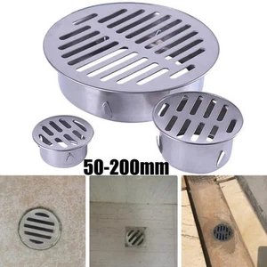 Floor Drain Round Stainless Steel Balcony Drainage Exhaust Pipe End Garden - Picture 1 of 88