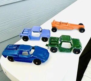 TootsieToy Fiat Abarth Car 2.5” Length USA 1970's Vintage Pressed Steel Lot of 4 - Picture 1 of 5