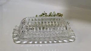 Vintage Mikasa Park Lane 1/4 Pound Lead Crystal Butter Dish w Cover Discontinued - Picture 1 of 5