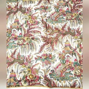 VINTAGE LIBERTY OF LONDON 100 % SEIDE BRAUN HELLBRAUN ROT QUADRATISCHER SCHAL ASIATISCH INSPIRIERT - Bild 1 von 12