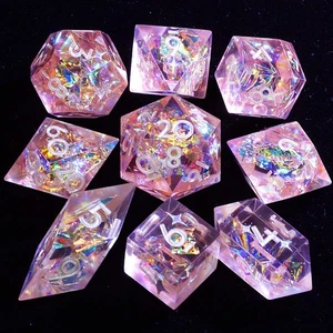 9 Polyhedral Resin D and D Dice Sets Citrus Stellar Cov for Dungeons Dragons RPG - Picture 1 of 3