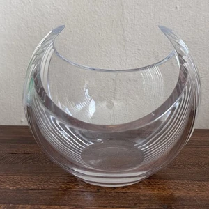 Jarrón de vidrio transparente tallado de colección 6" arte bohemio checo - Imagen 1 de 5